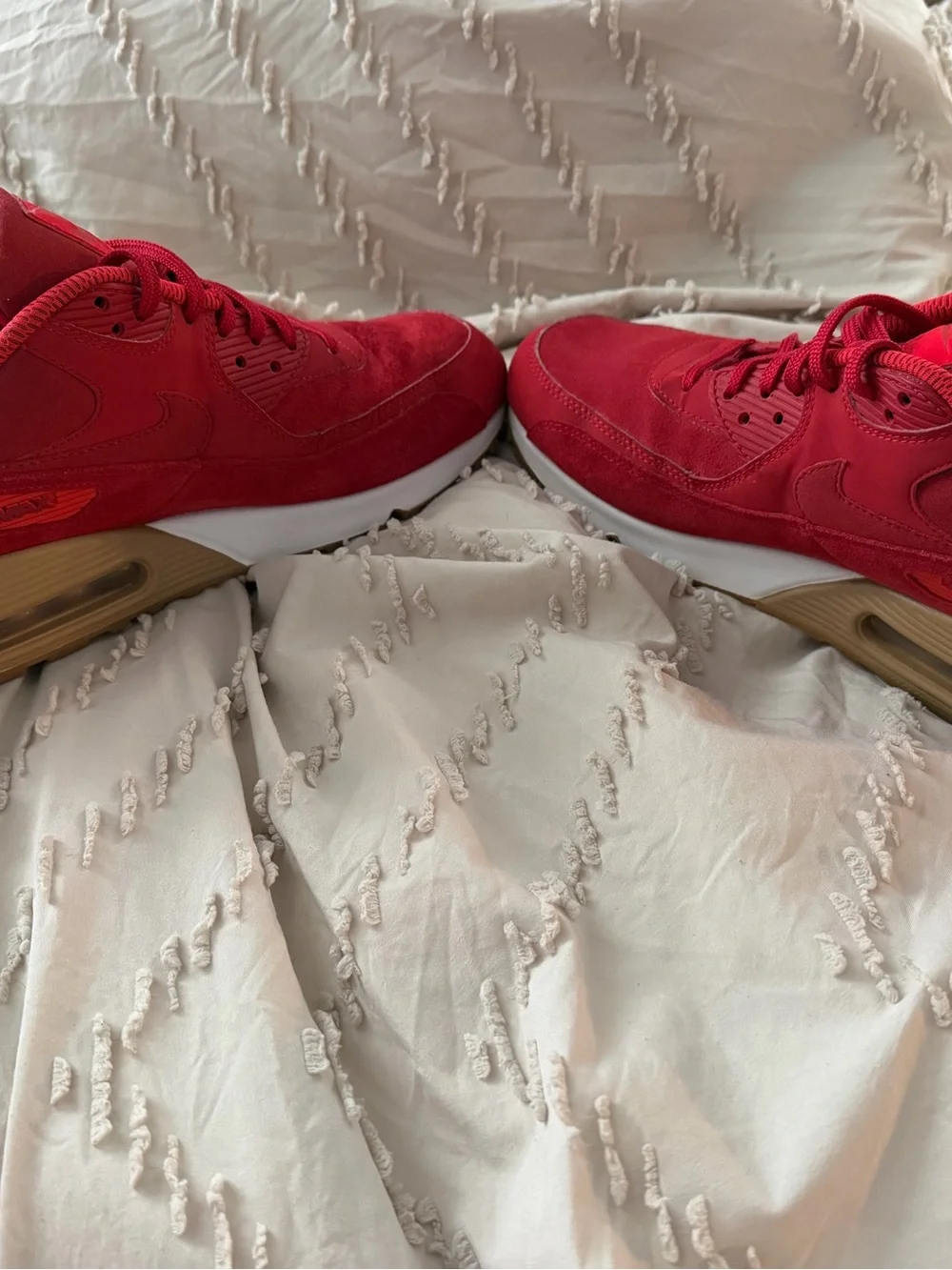 Nike Women's Red Suede Low-Top Sneakers